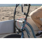 Close up of the e-bike surf board rack