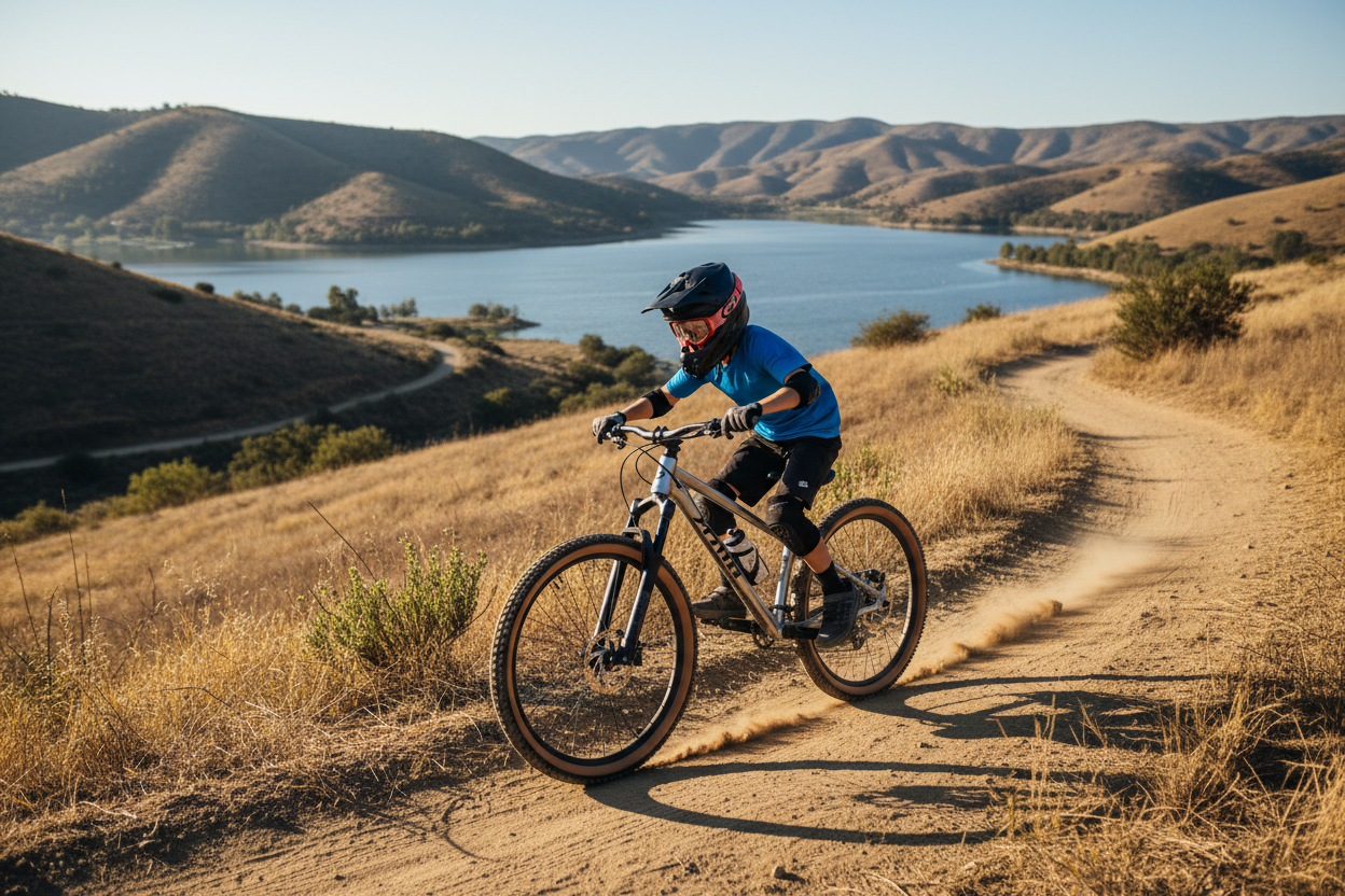 Riding thru Lake Hodges california